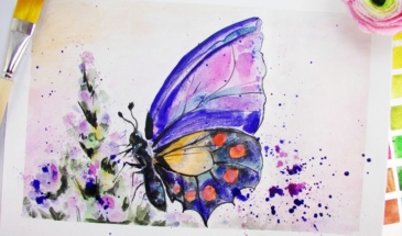 Как нарисовать бабочку акварелью