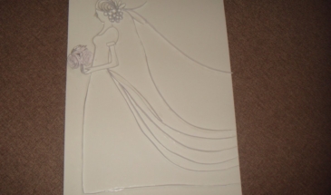 Картина «Невеста» в технике контурный квиллинг