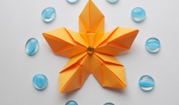 Пятилепестковый цветок оригами