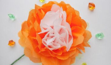 Как сделать пышный цветок из бумажных салфеток